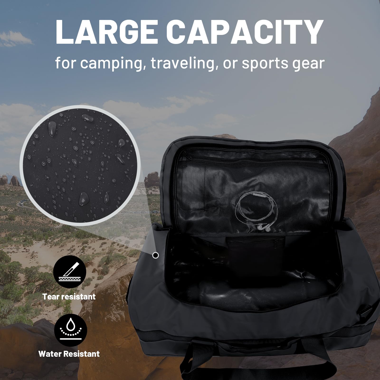 Large Convertible Backpack Duffle Heavy Duty Duffel Bag - Image 2