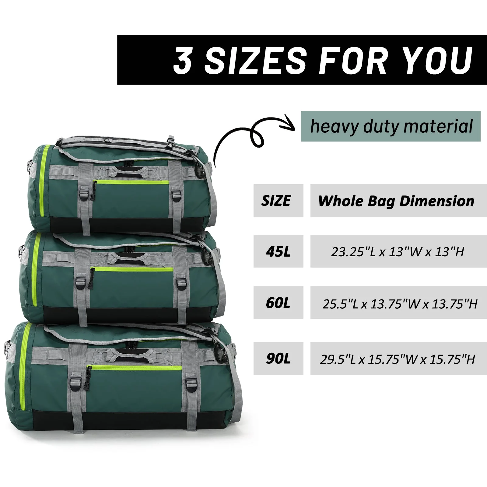 Large Duffel Backpack Sports Gym Bag with Shoe Compartment - Image 19