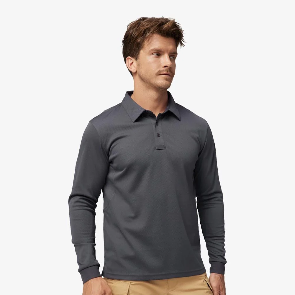 Men's Outdoor Tactical Long Sleeve Polo Shirts Quick Dry - Image 10
