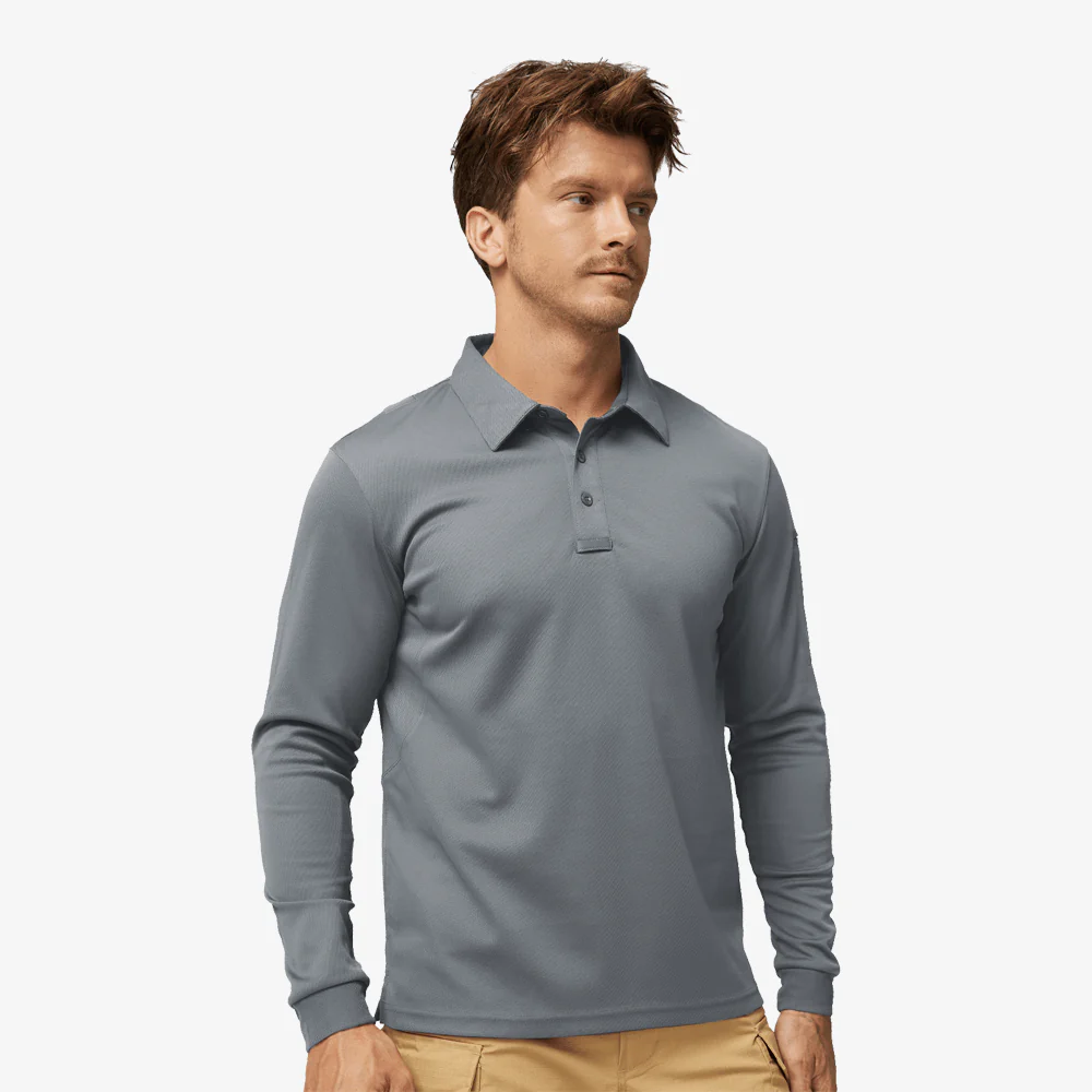 Men's Outdoor Tactical Long Sleeve Polo Shirts Quick Dry - Image 12
