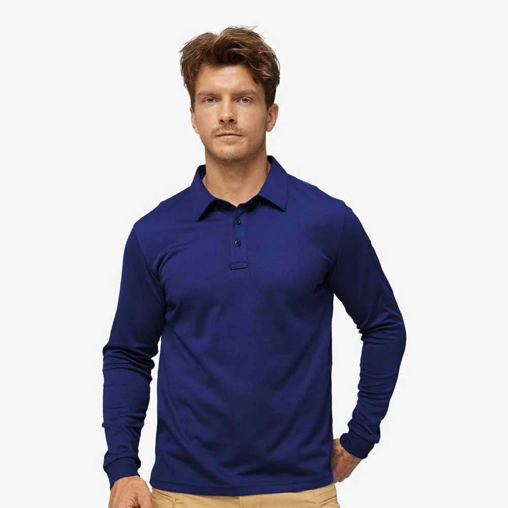 Men's Outdoor Tactical Long Sleeve Polo Shirts Quick Dry - Image 13