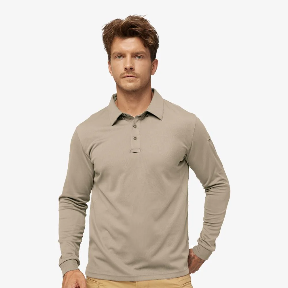 Men's Outdoor Tactical Long Sleeve Polo Shirts Quick Dry - Image 14