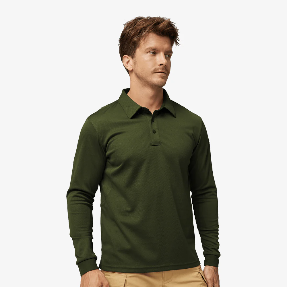 Men's Outdoor Tactical Long Sleeve Polo Shirts Quick Dry - Image 15