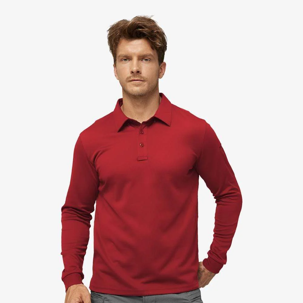 Men's Outdoor Tactical Long Sleeve Polo Shirts Quick Dry - Image 16