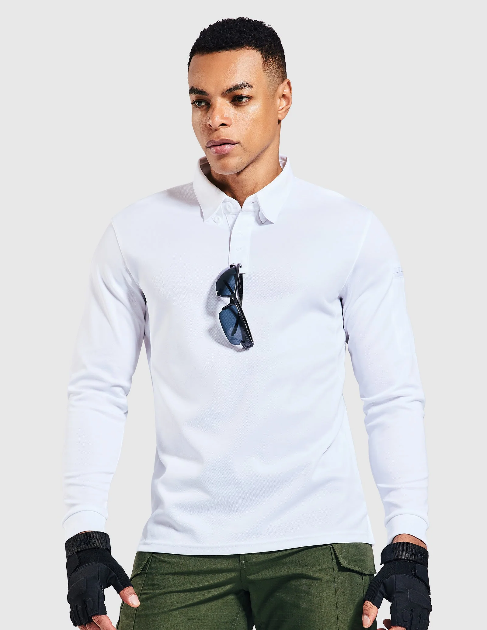 Men's Outdoor Tactical Long Sleeve Polo Shirts Quick Dry - Image 30