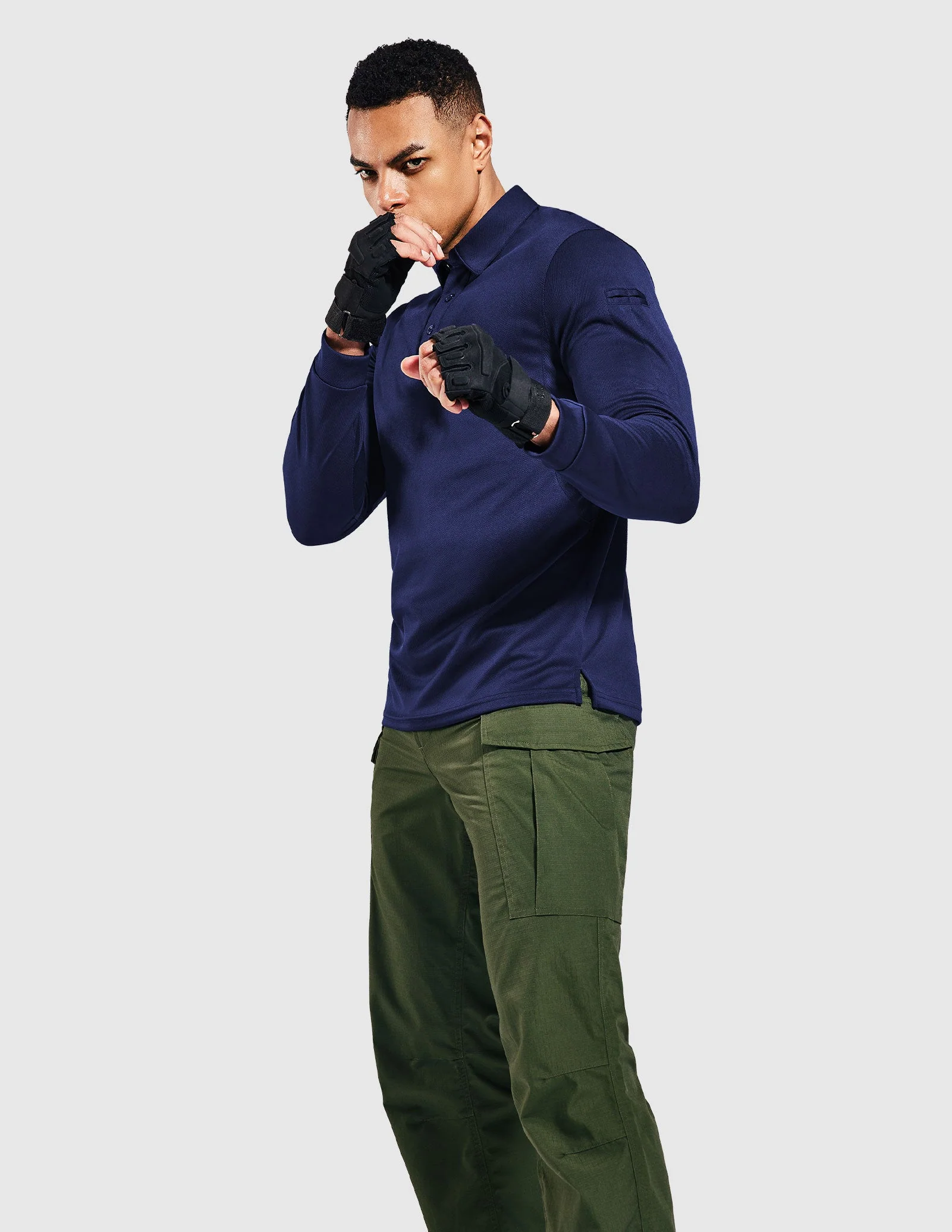 Men's Outdoor Tactical Long Sleeve Polo Shirts Quick Dry - Image 33