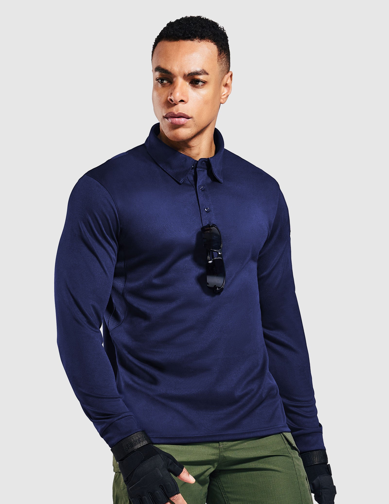 Men's Outdoor Tactical Long Sleeve Polo Shirts Quick Dry - Image 36