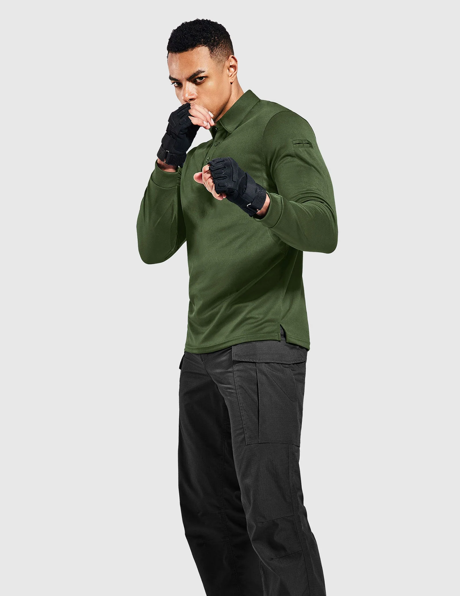 Men's Outdoor Tactical Long Sleeve Polo Shirts Quick Dry - Image 40