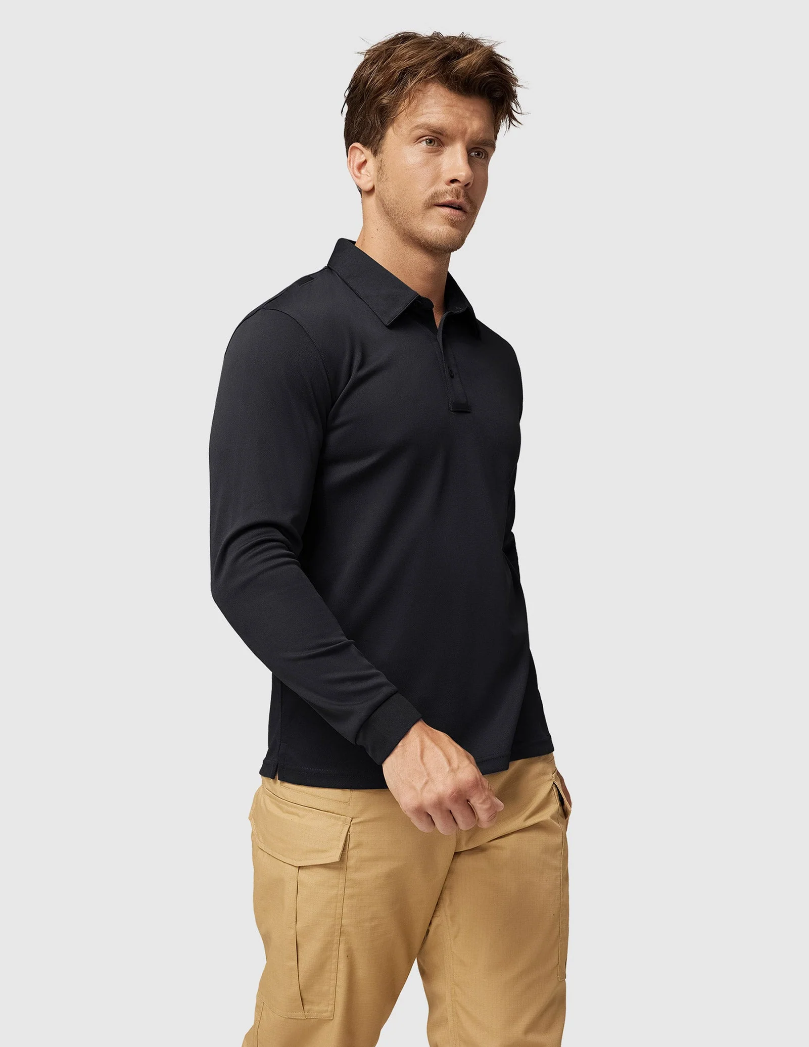 Men's Outdoor Tactical Long Sleeve Polo Shirts Quick Dry - Image 45