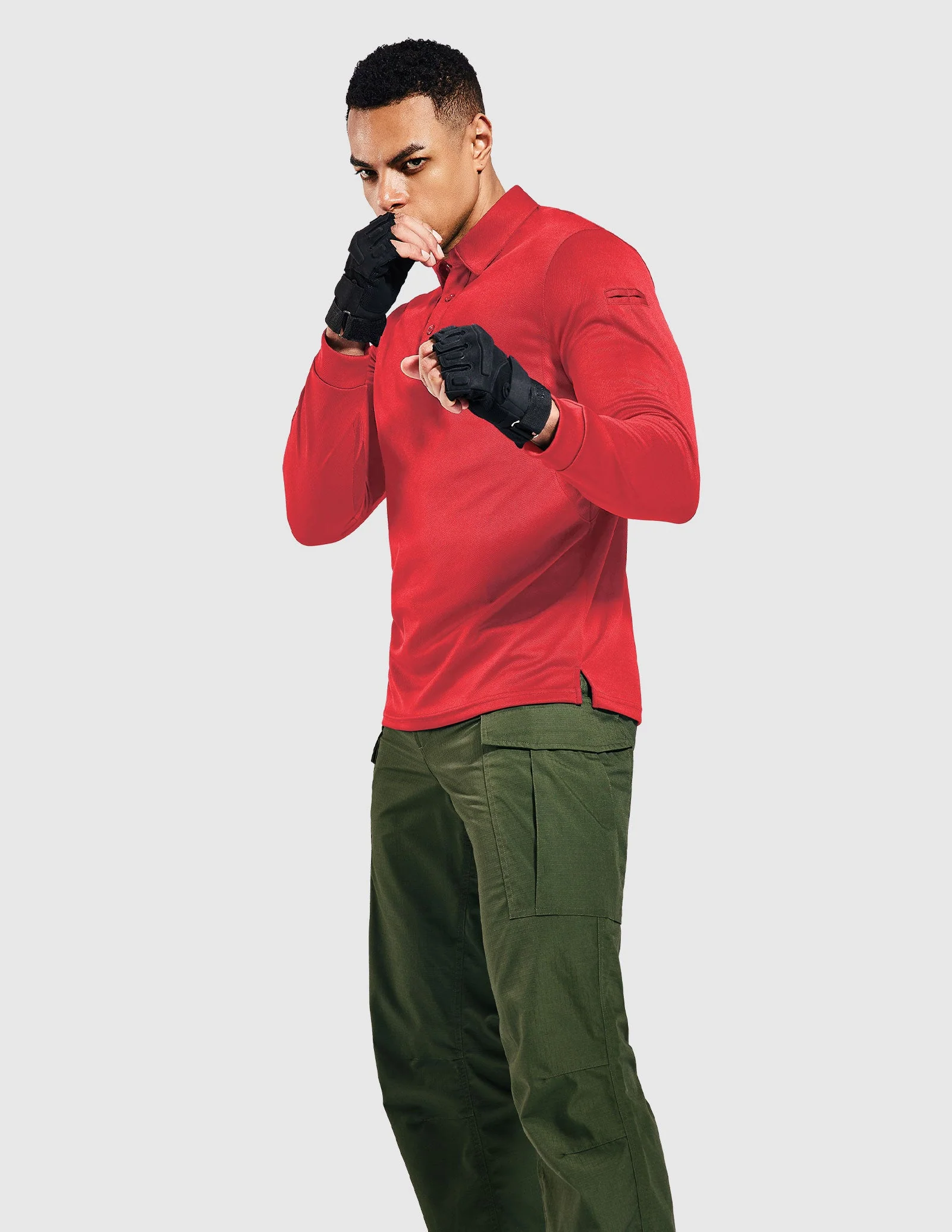 Men's Outdoor Tactical Long Sleeve Polo Shirts Quick Dry - Image 50