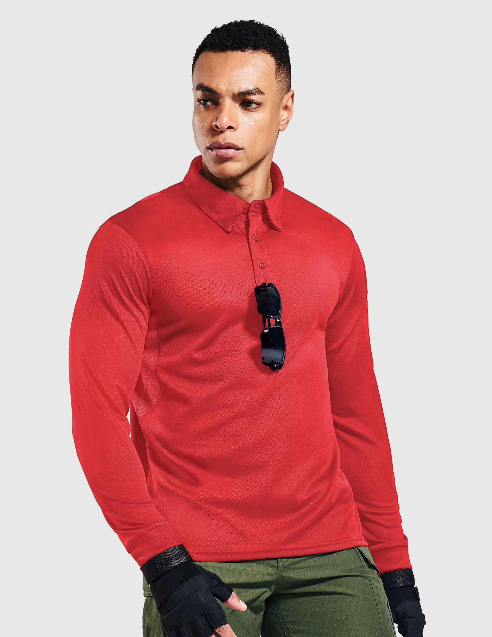Men's Outdoor Tactical Long Sleeve Polo Shirts Quick Dry - Image 53