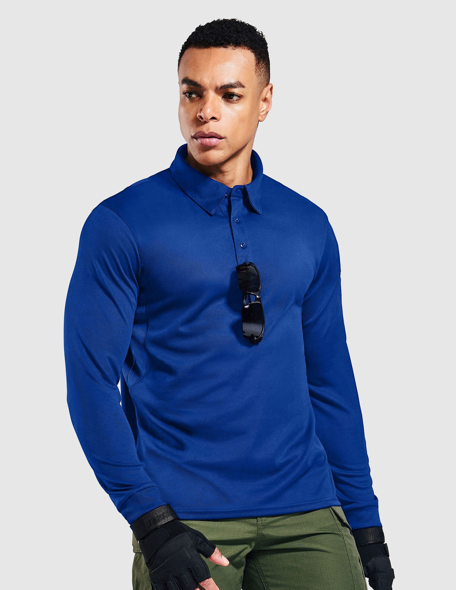 Men's Outdoor Tactical Long Sleeve Polo Shirts Quick Dry - Image 59