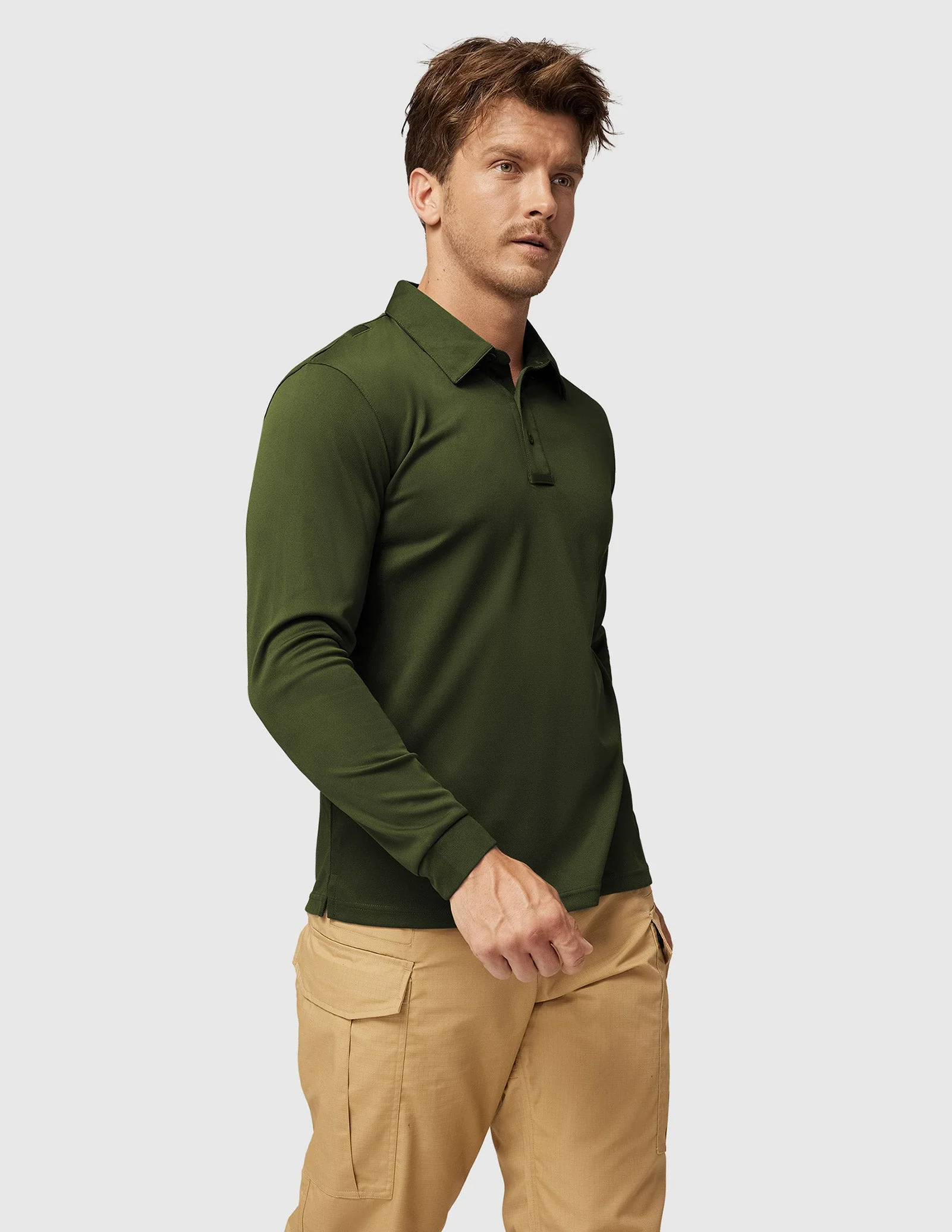 Men's Outdoor Tactical Long Sleeve Polo Shirts Quick Dry - Image 62