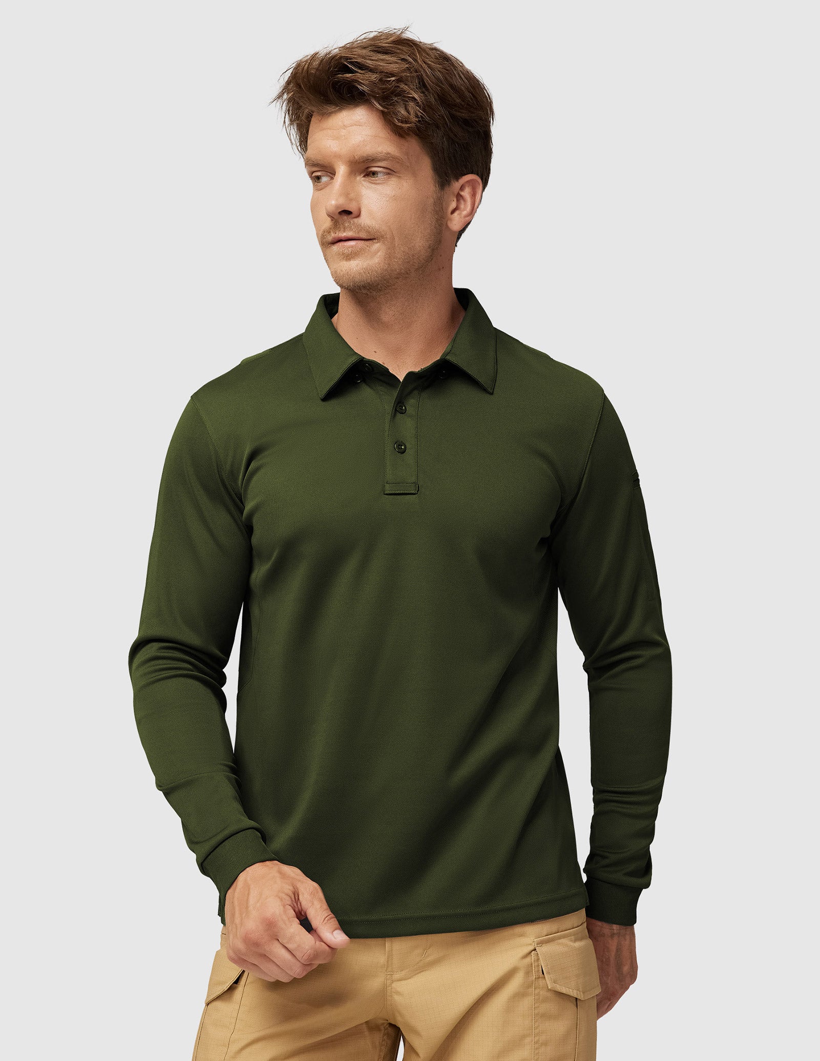 Men's Outdoor Tactical Long Sleeve Polo Shirts Quick Dry - Image 65