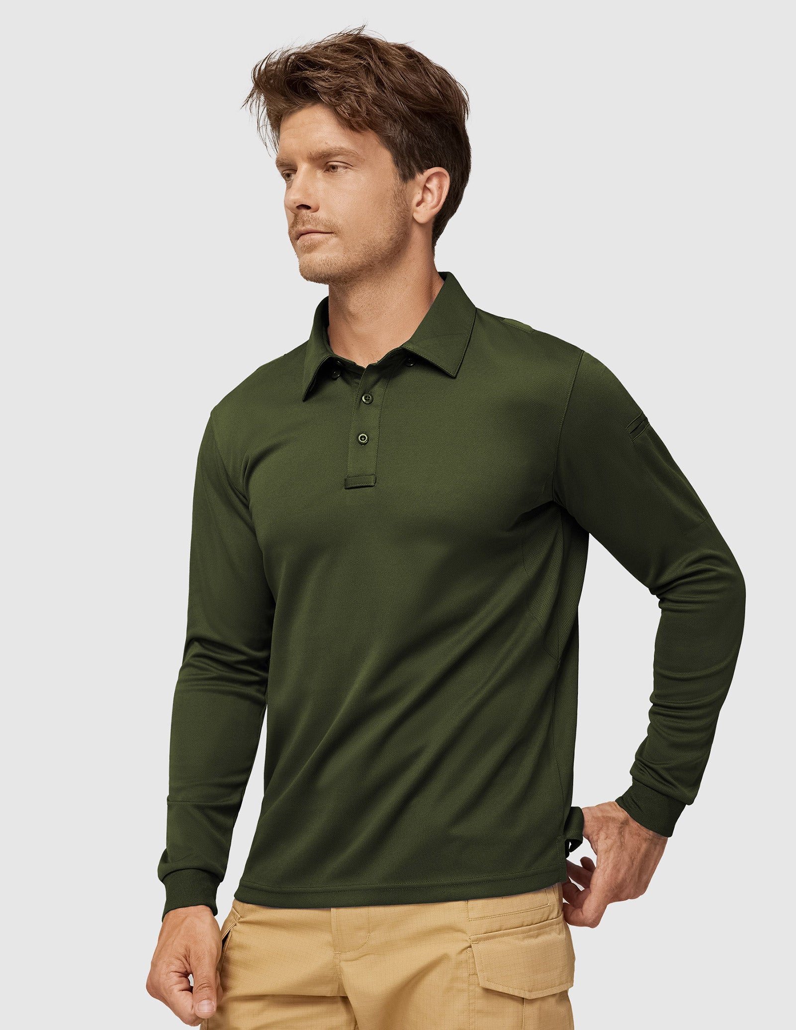 Men's Outdoor Tactical Long Sleeve Polo Shirts Quick Dry - Image 66