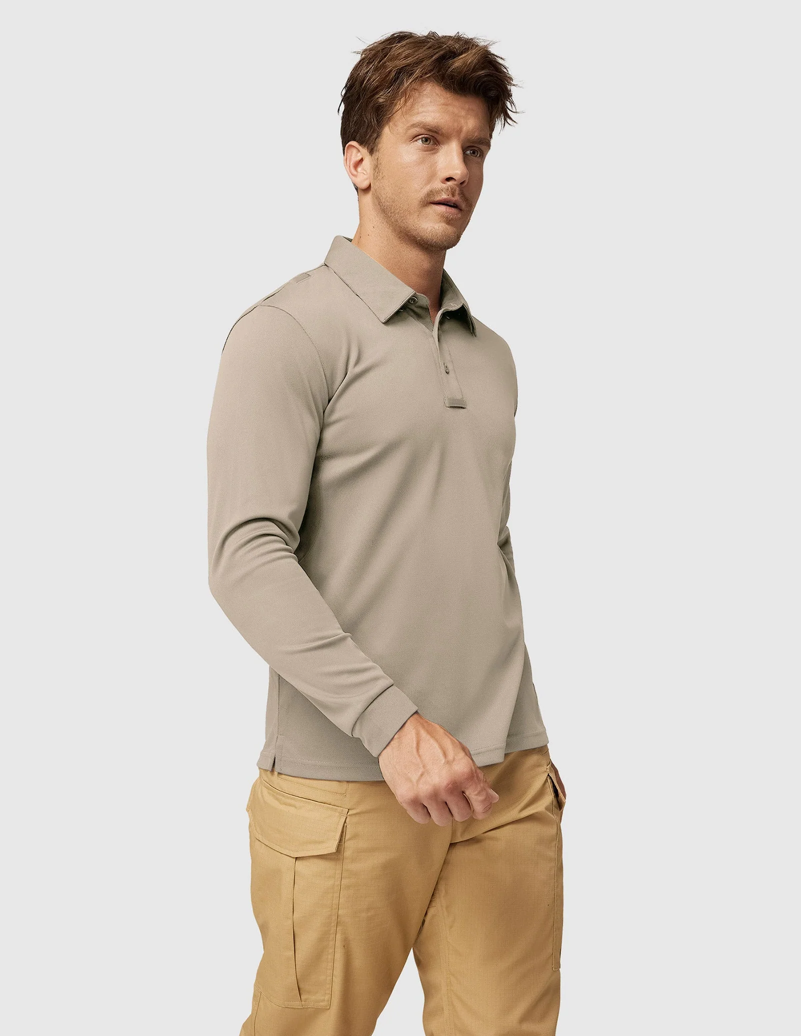 Men's Outdoor Tactical Long Sleeve Polo Shirts Quick Dry - Image 68