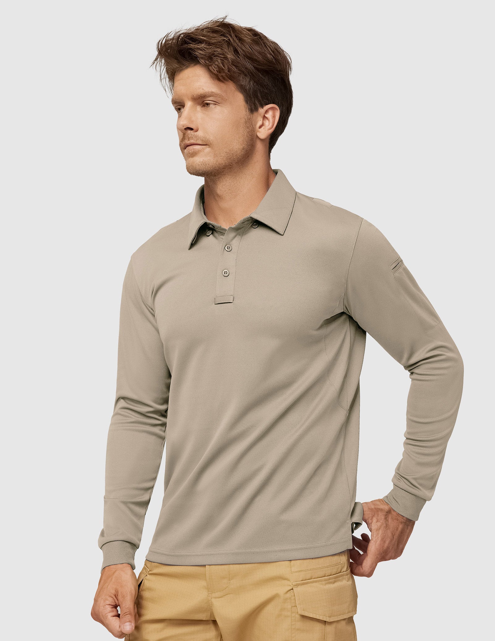Men's Outdoor Tactical Long Sleeve Polo Shirts Quick Dry - Image 72