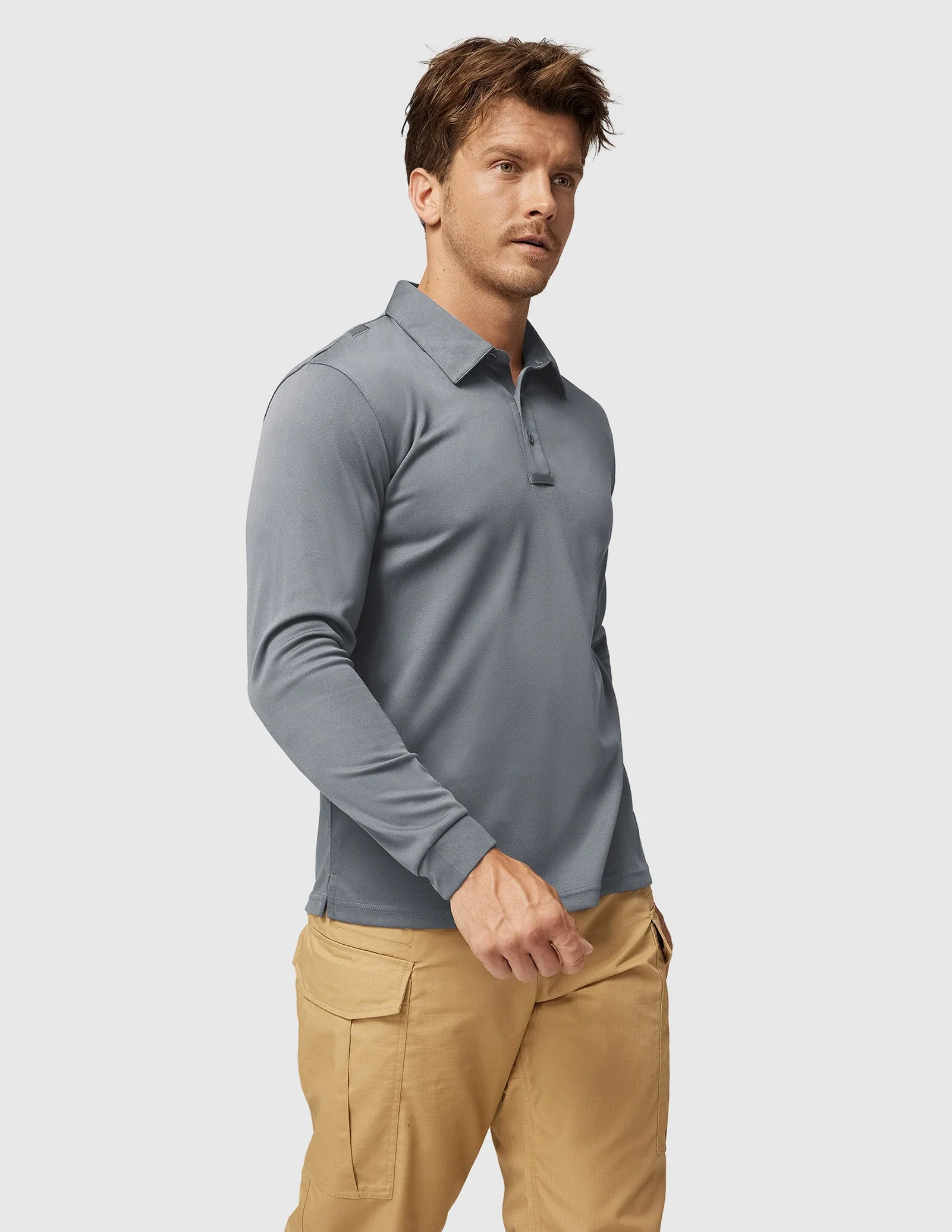 Men's Outdoor Tactical Long Sleeve Polo Shirts Quick Dry - Image 73