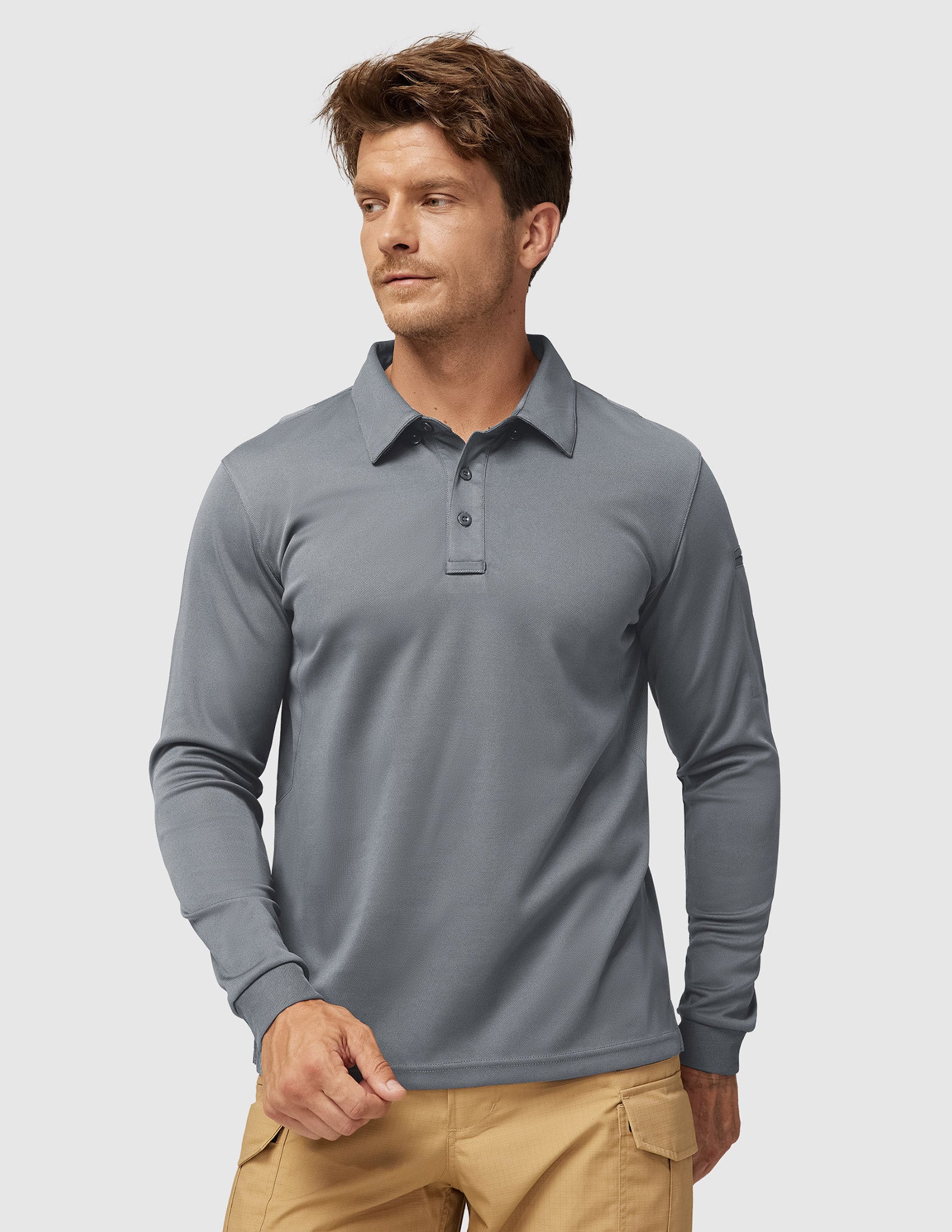 Men's Outdoor Tactical Long Sleeve Polo Shirts Quick Dry - Image 76