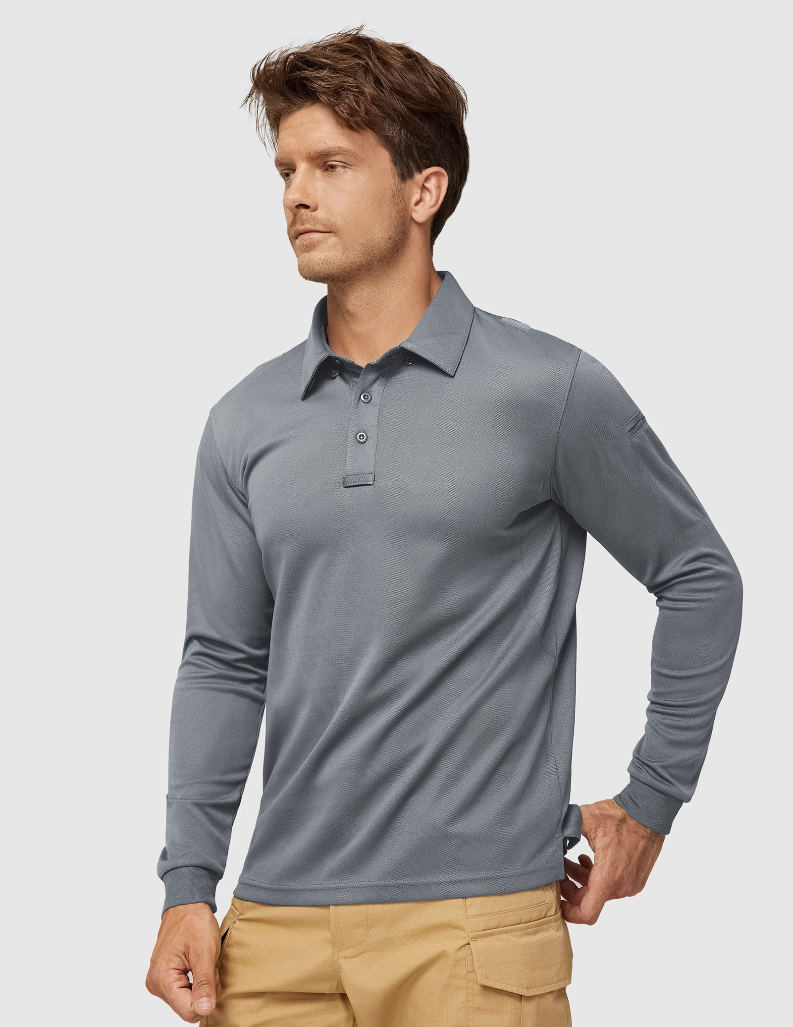 Men's Outdoor Tactical Long Sleeve Polo Shirts Quick Dry - Image 77