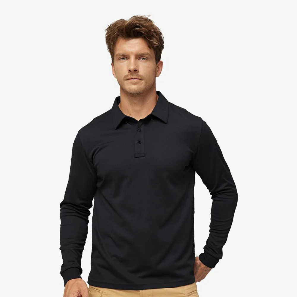 Men's Outdoor Tactical Long Sleeve Polo Shirts Quick Dry - Image 8