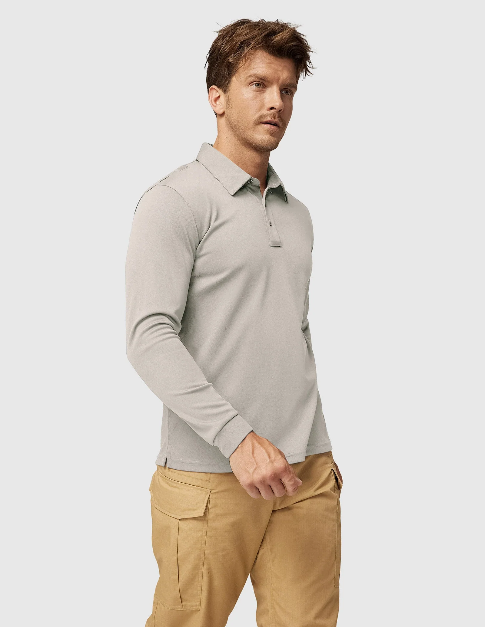 Men's Outdoor Tactical Long Sleeve Polo Shirts Quick Dry - Image 80