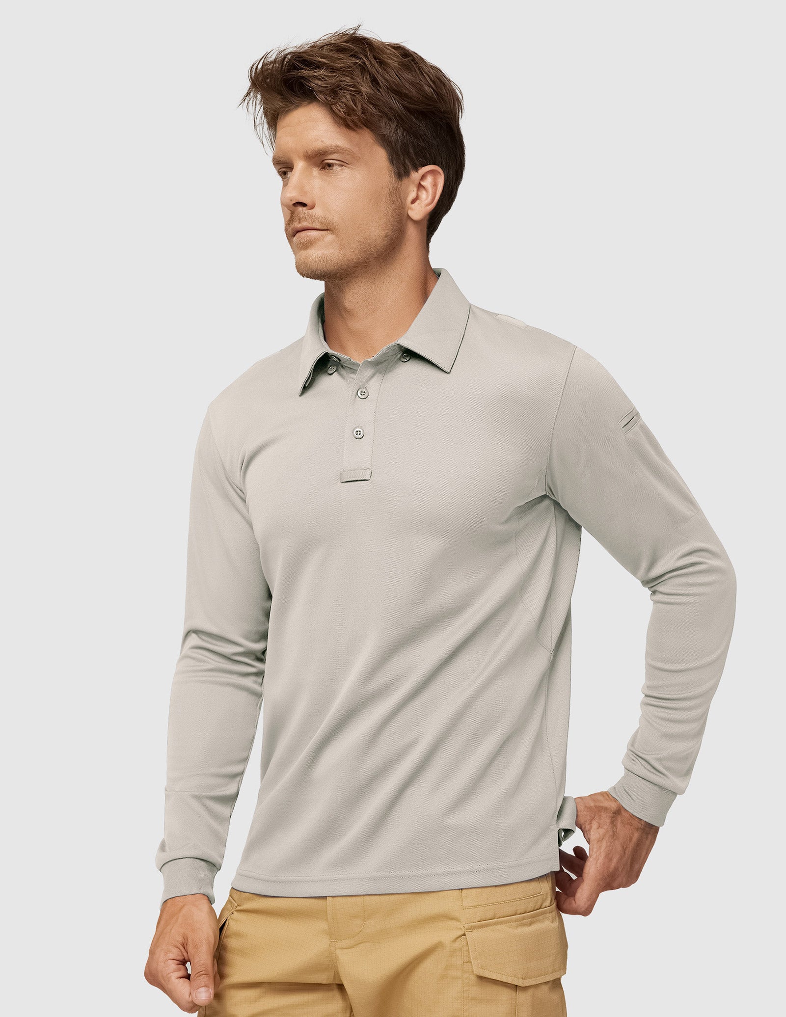 Men's Outdoor Tactical Long Sleeve Polo Shirts Quick Dry - Image 84