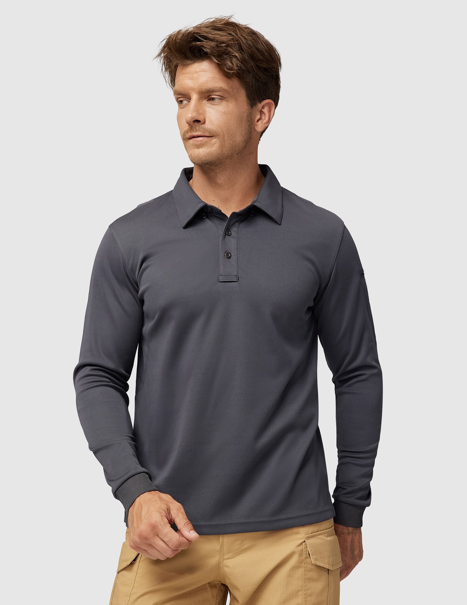 Men's Outdoor Tactical Long Sleeve Polo Shirts Quick Dry - Image 89