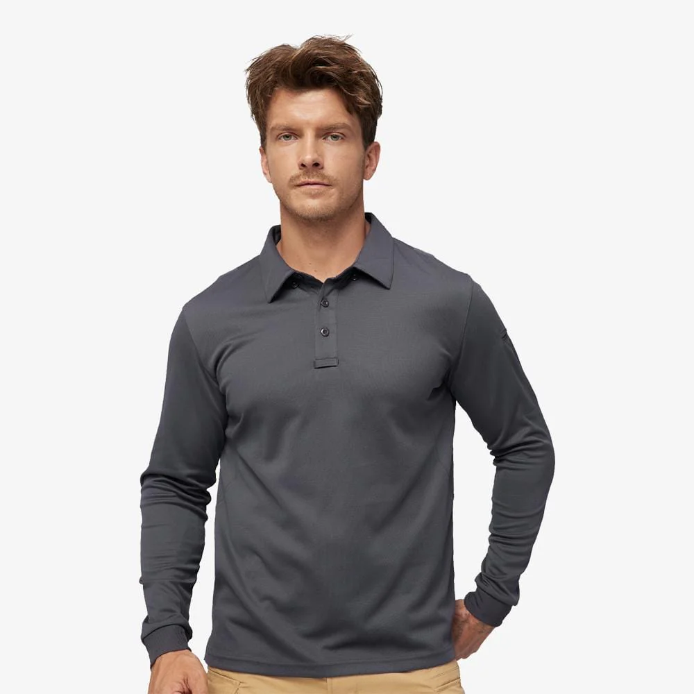Men's Outdoor Tactical Long Sleeve Polo Shirts Quick Dry - Image 9