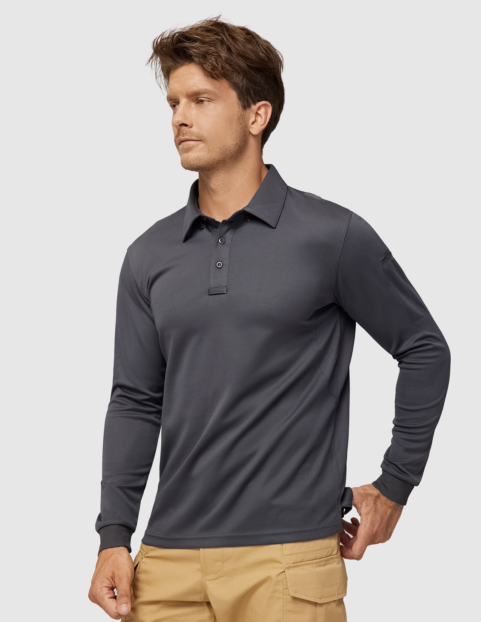 Men's Outdoor Tactical Long Sleeve Polo Shirts Quick Dry - Image 90
