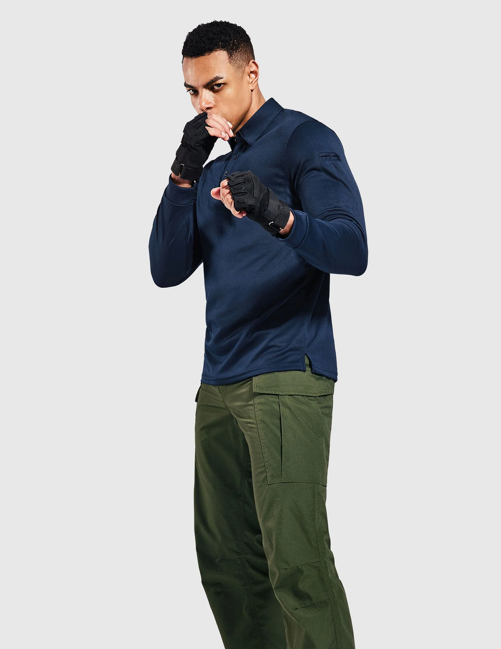 Men's Outdoor Tactical Long Sleeve Polo Shirts Quick Dry - Image 91