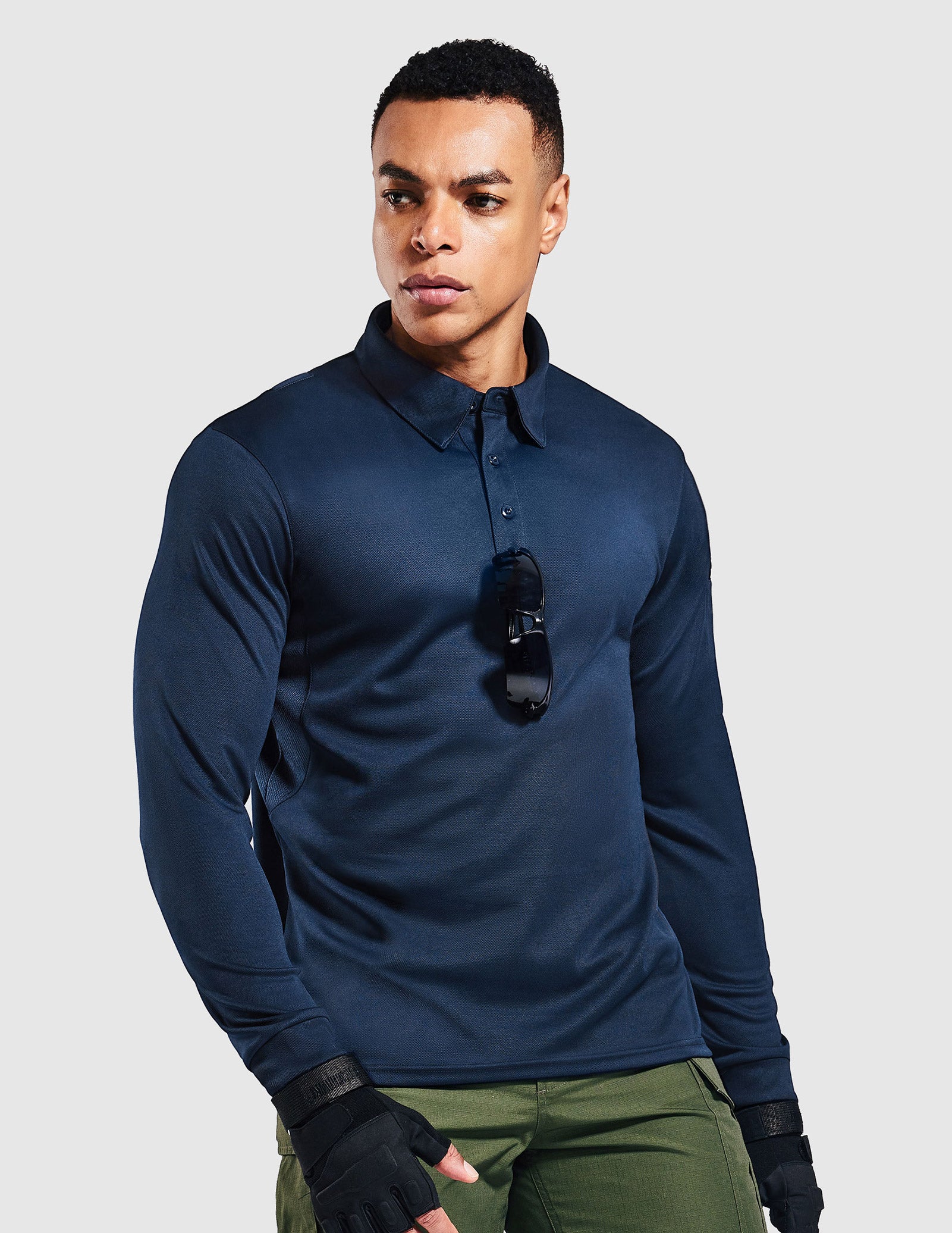Men's Outdoor Tactical Long Sleeve Polo Shirts Quick Dry - Image 94