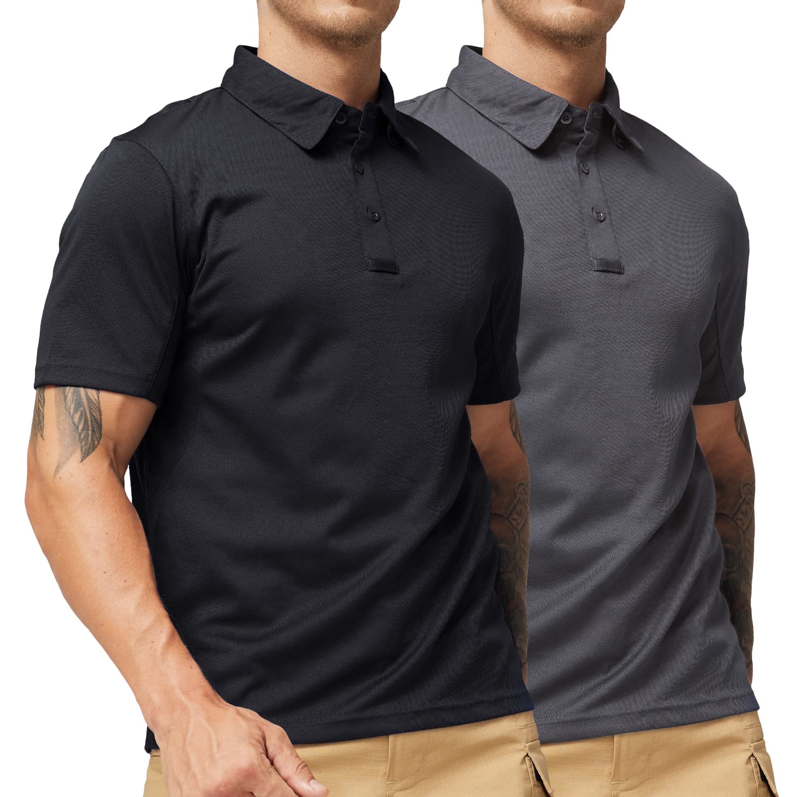 Men's Tactical Polo Shirts Outdoor Performance Collared Shirt - Image 16