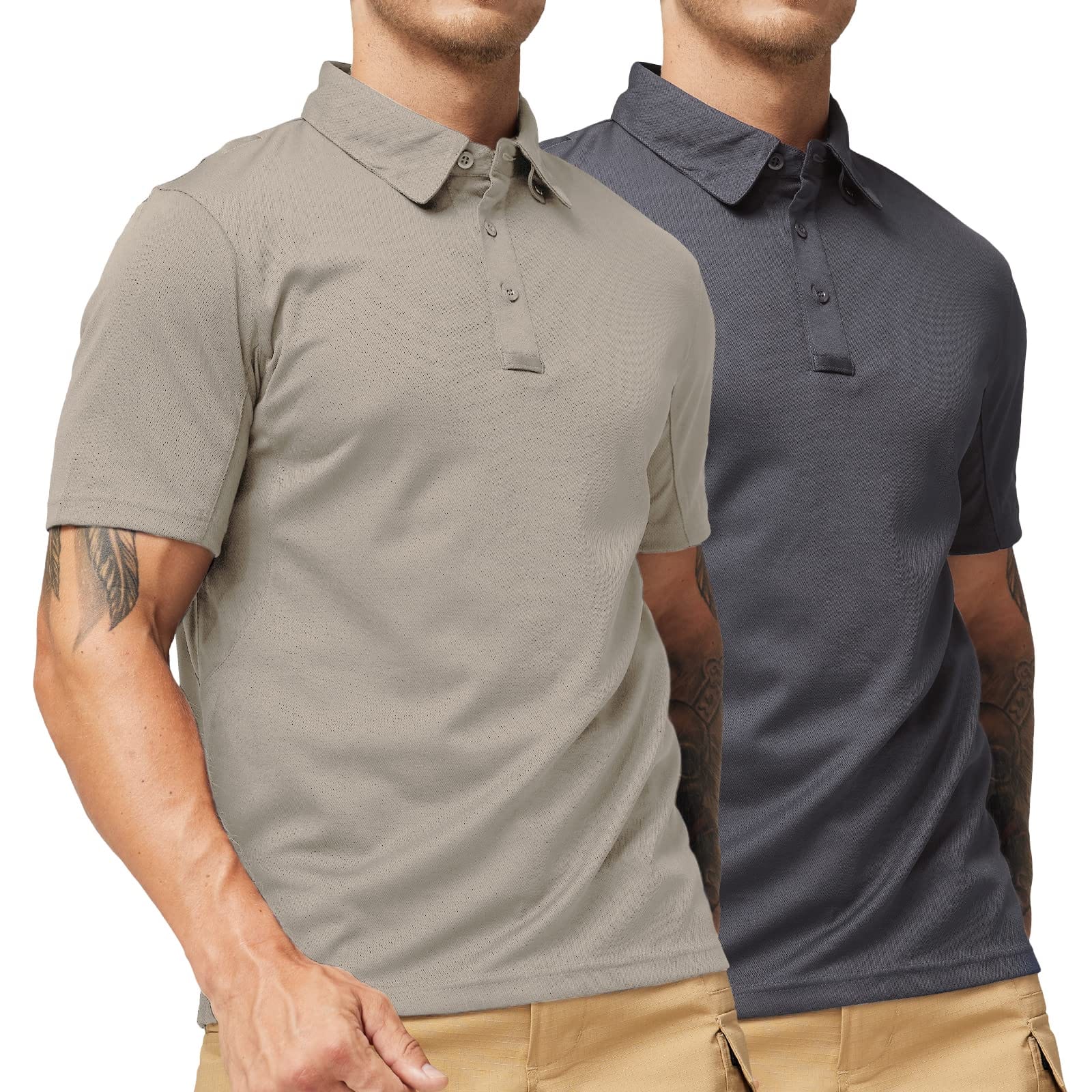 Men's Tactical Polo Shirts Outdoor Performance Collared Shirt - Image 17
