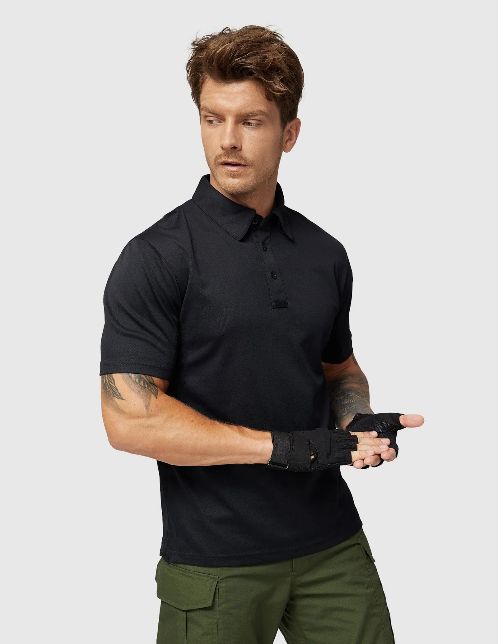 Men's Tactical Polo Shirts Outdoor Performance Collared Shirt - Image 38