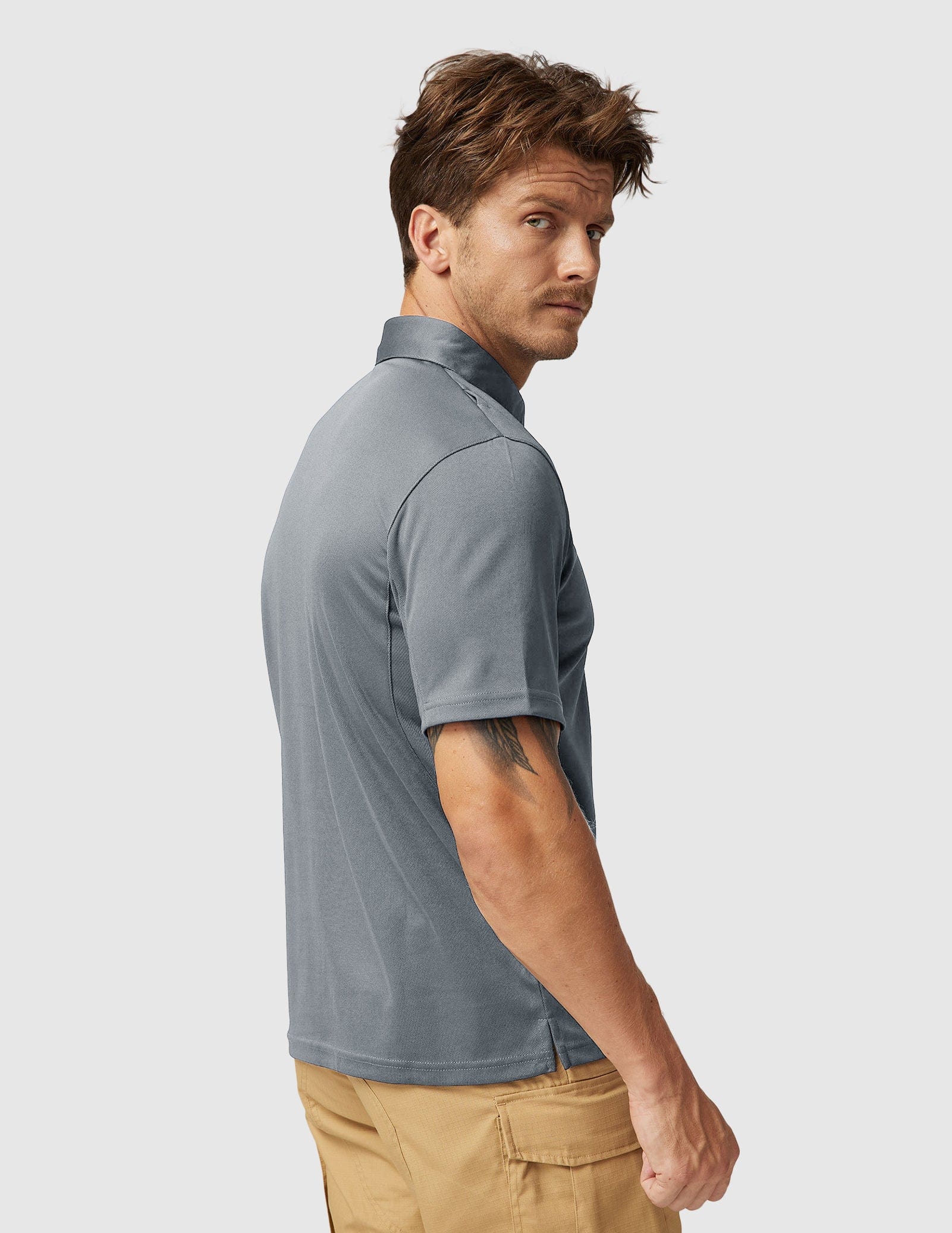 Men's Tactical Polo Shirts Outdoor Performance Collared Shirt - Image 62