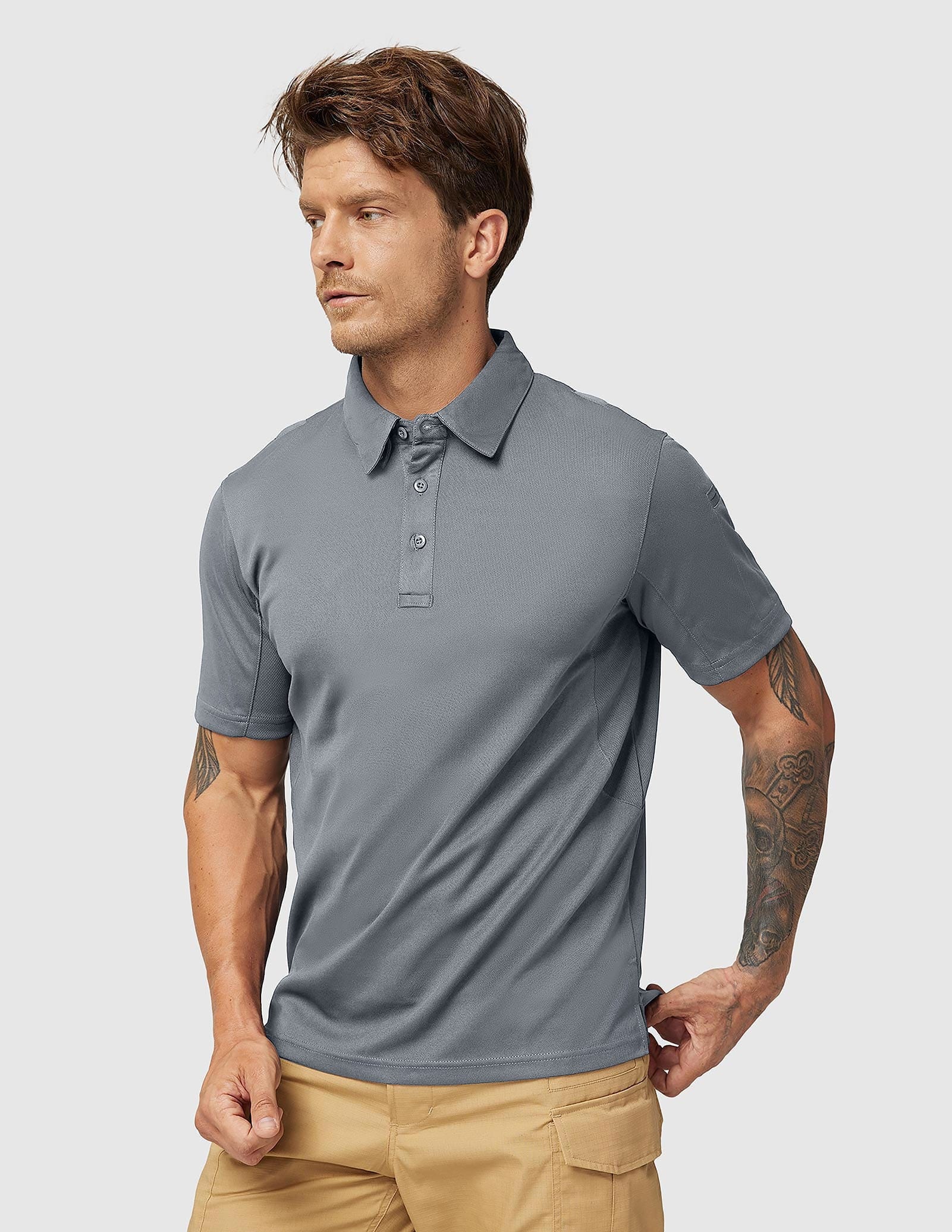 Men's Tactical Polo Shirts Outdoor Performance Collared Shirt - Image 64