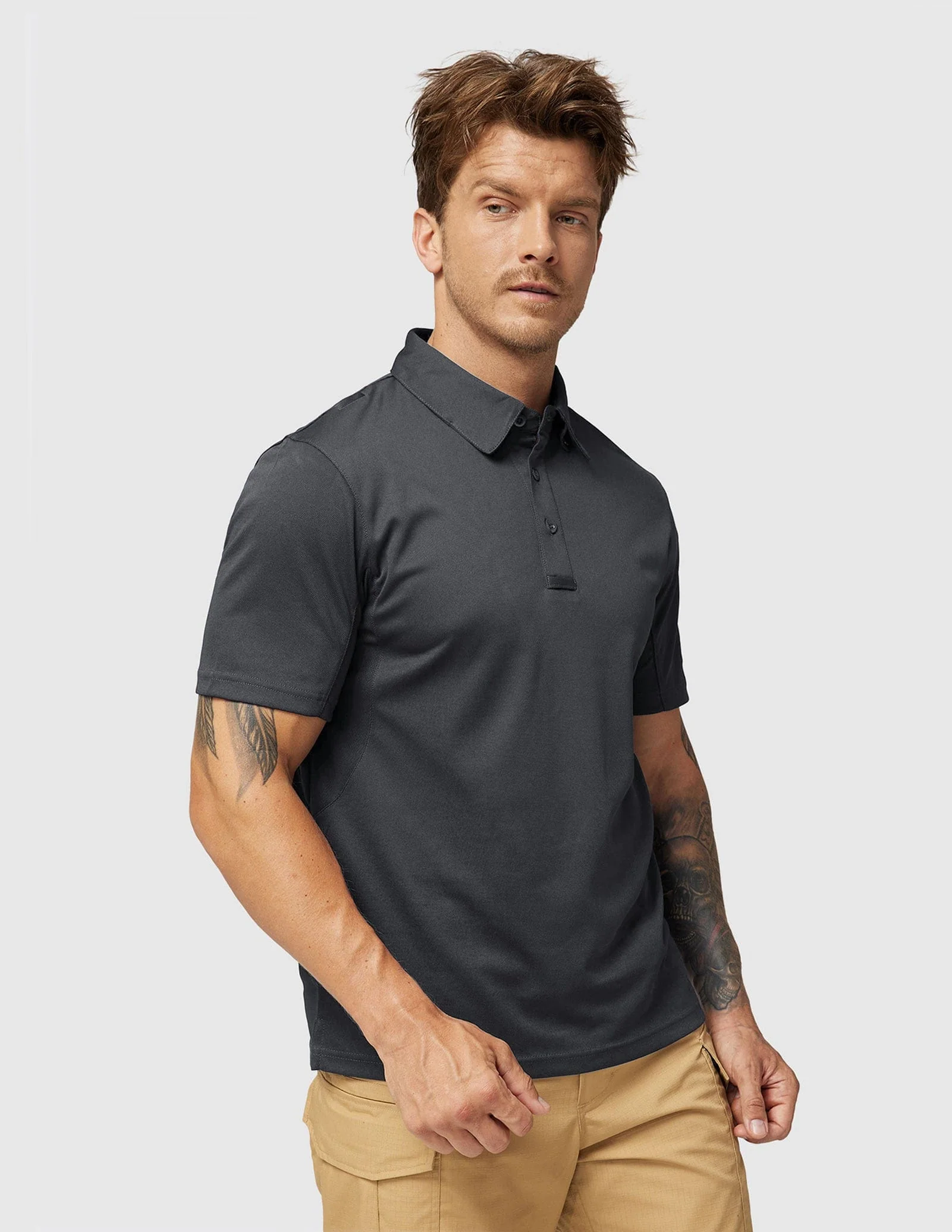 Men's Tactical Polo Shirts Outdoor Performance Collared Shirt - Image 77