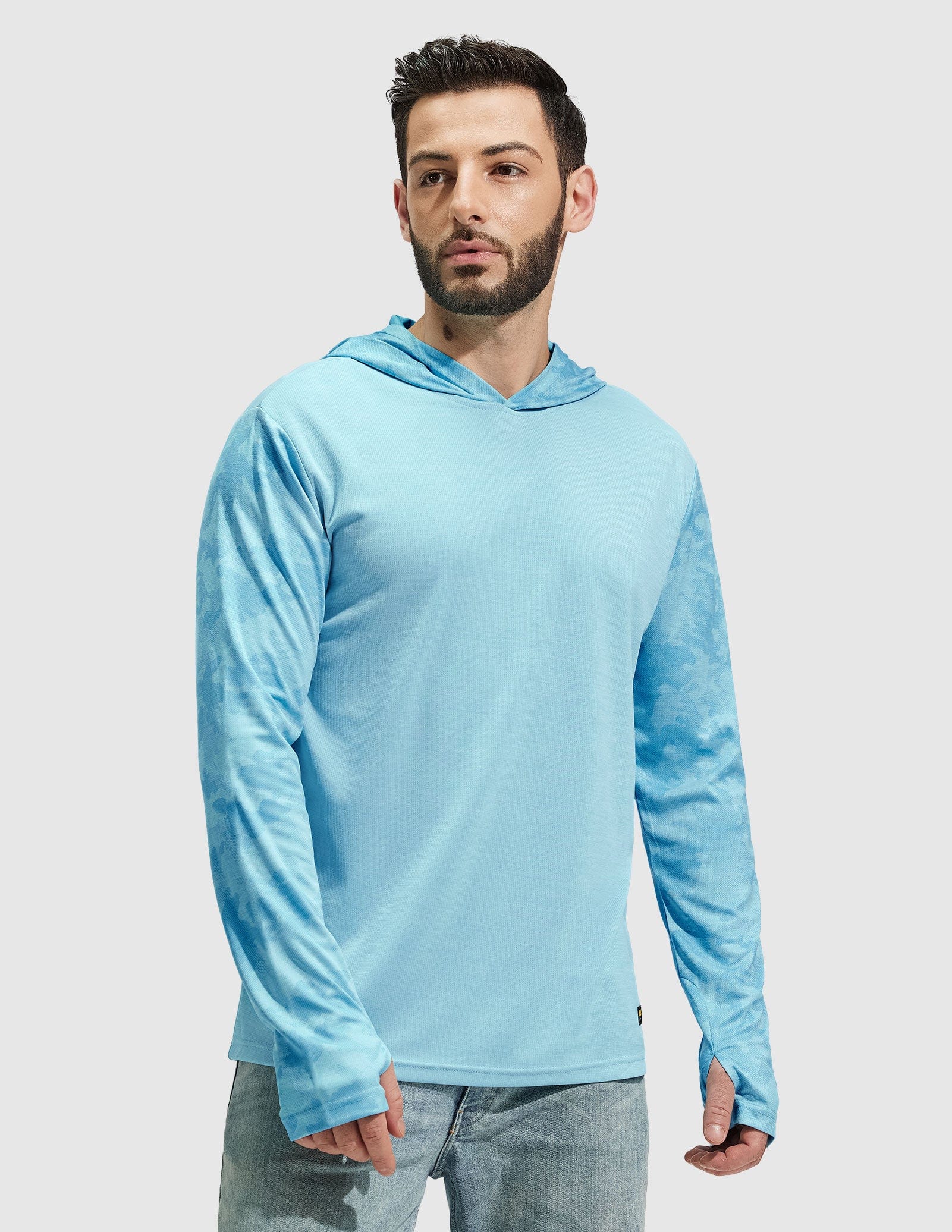 Men's PaceGuard Long Sleeve Hooded Sun Shirt - Image 8