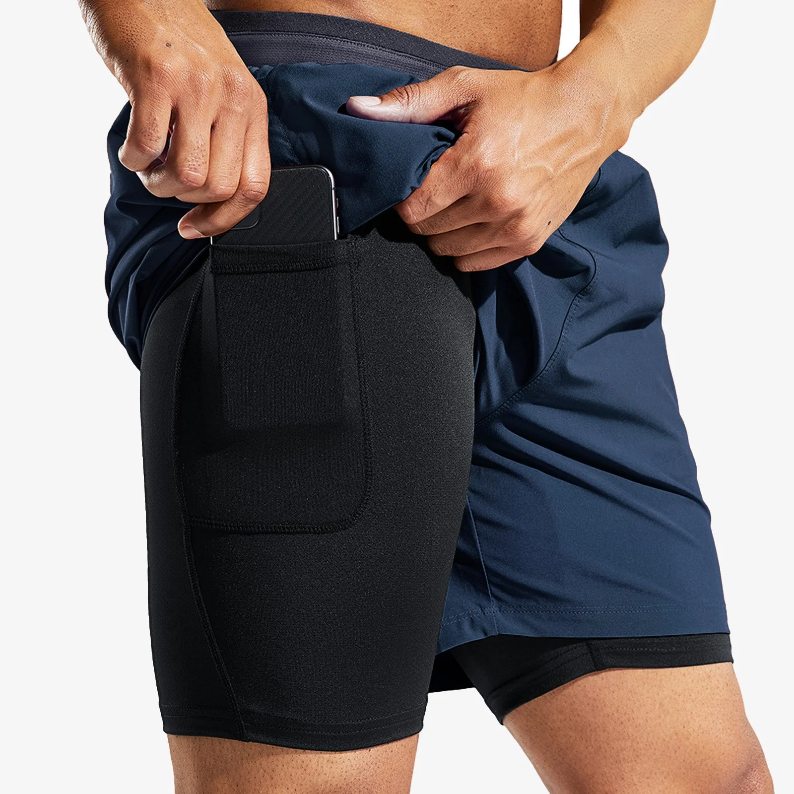 Men's 2 in 1 Running Shorts 5" - Image 21