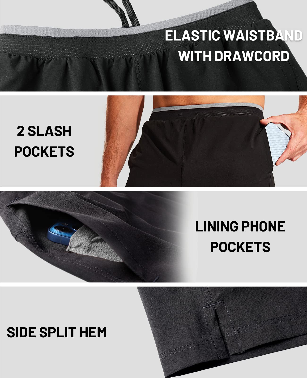 Men's 2 in 1 Running Shorts 5" - Image 7