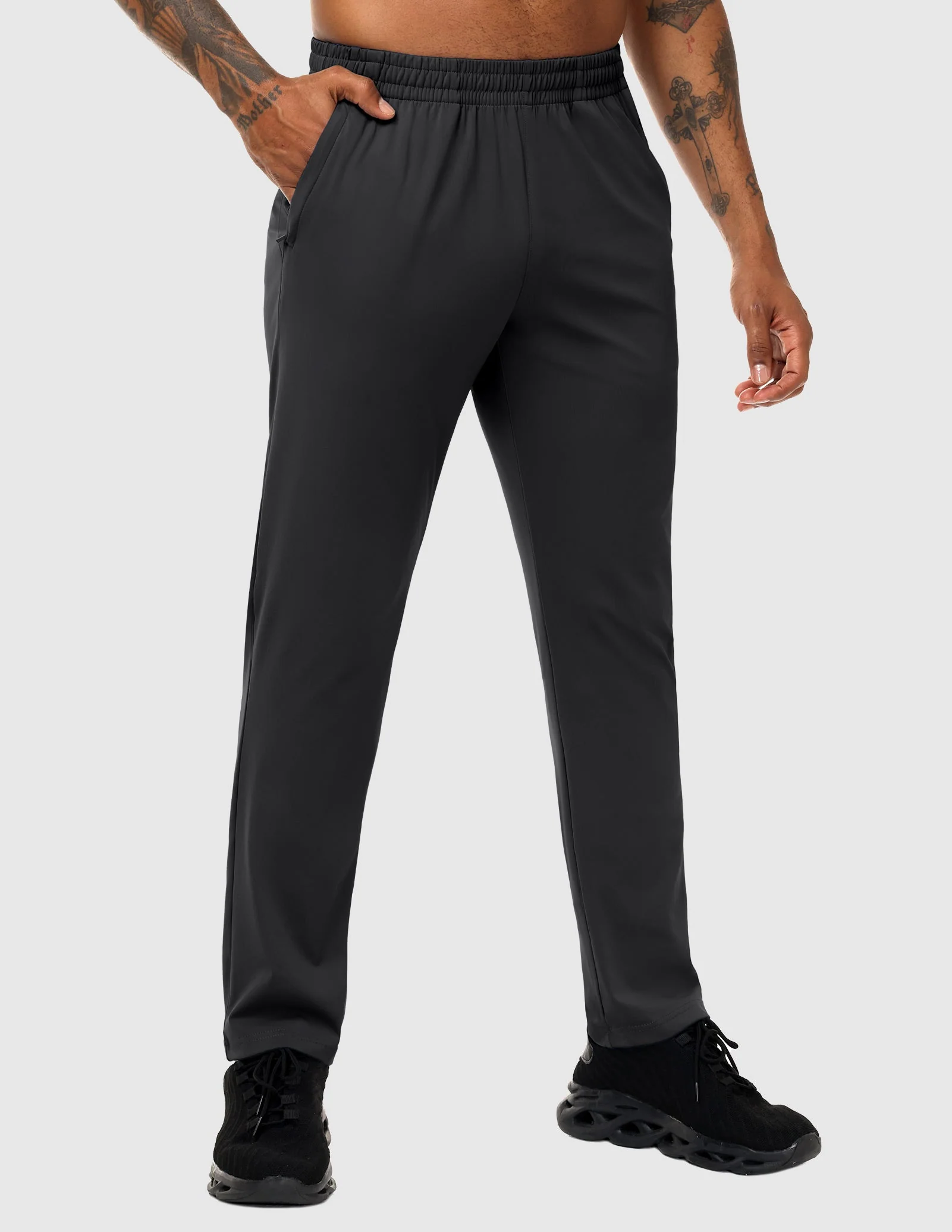 Men's Athletic Sweatpants with 3 Zipper Pockets – Lightweight Track Pants - Image 31