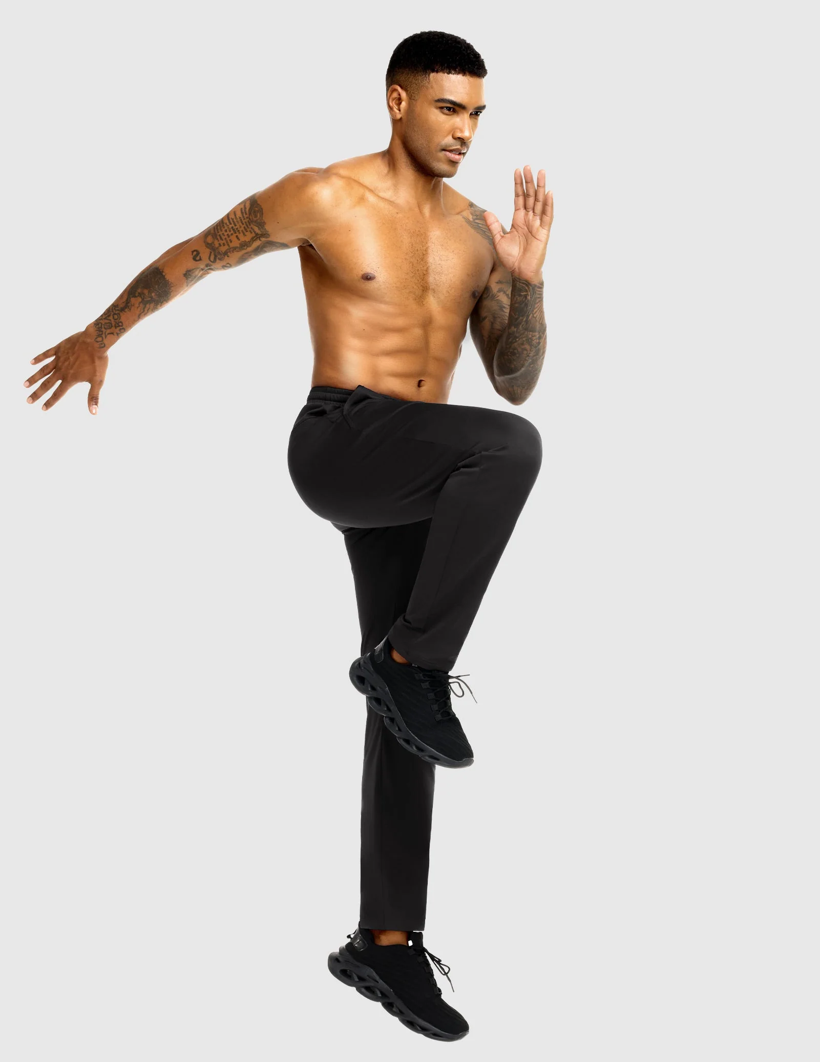 Men's Fleece Lined Athletic Pants with Zipper Pockets - Image 14