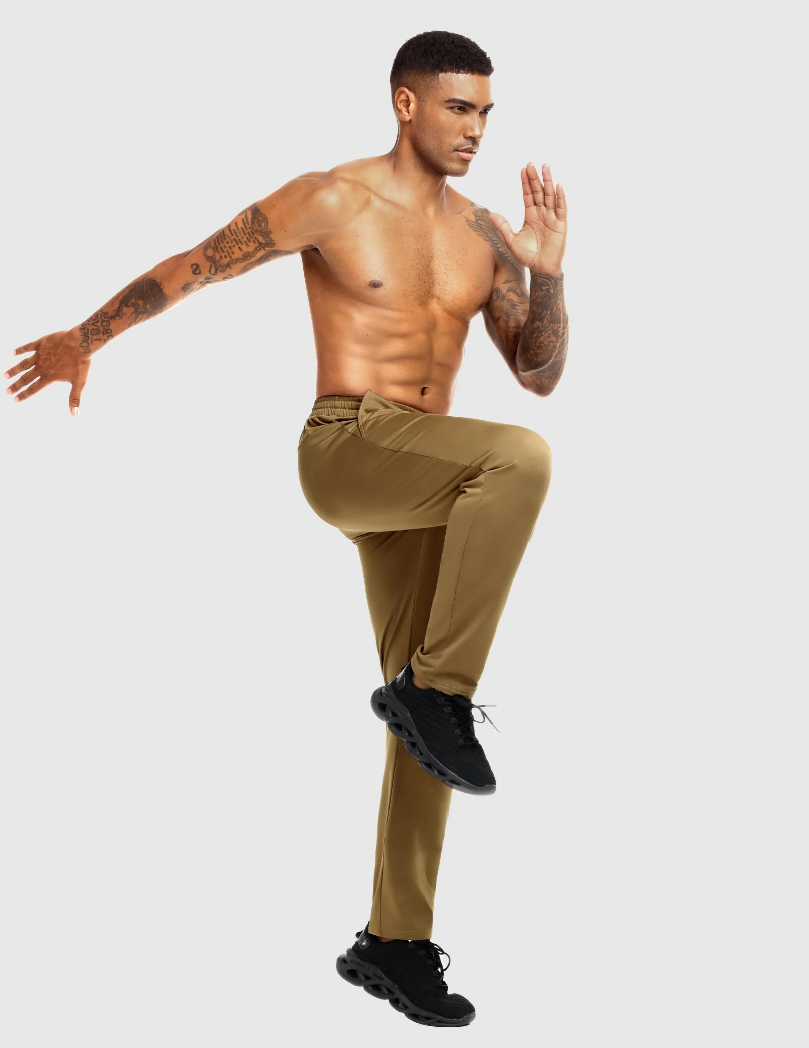 Men's Fleece Lined Athletic Pants with Zipper Pockets - Image 19