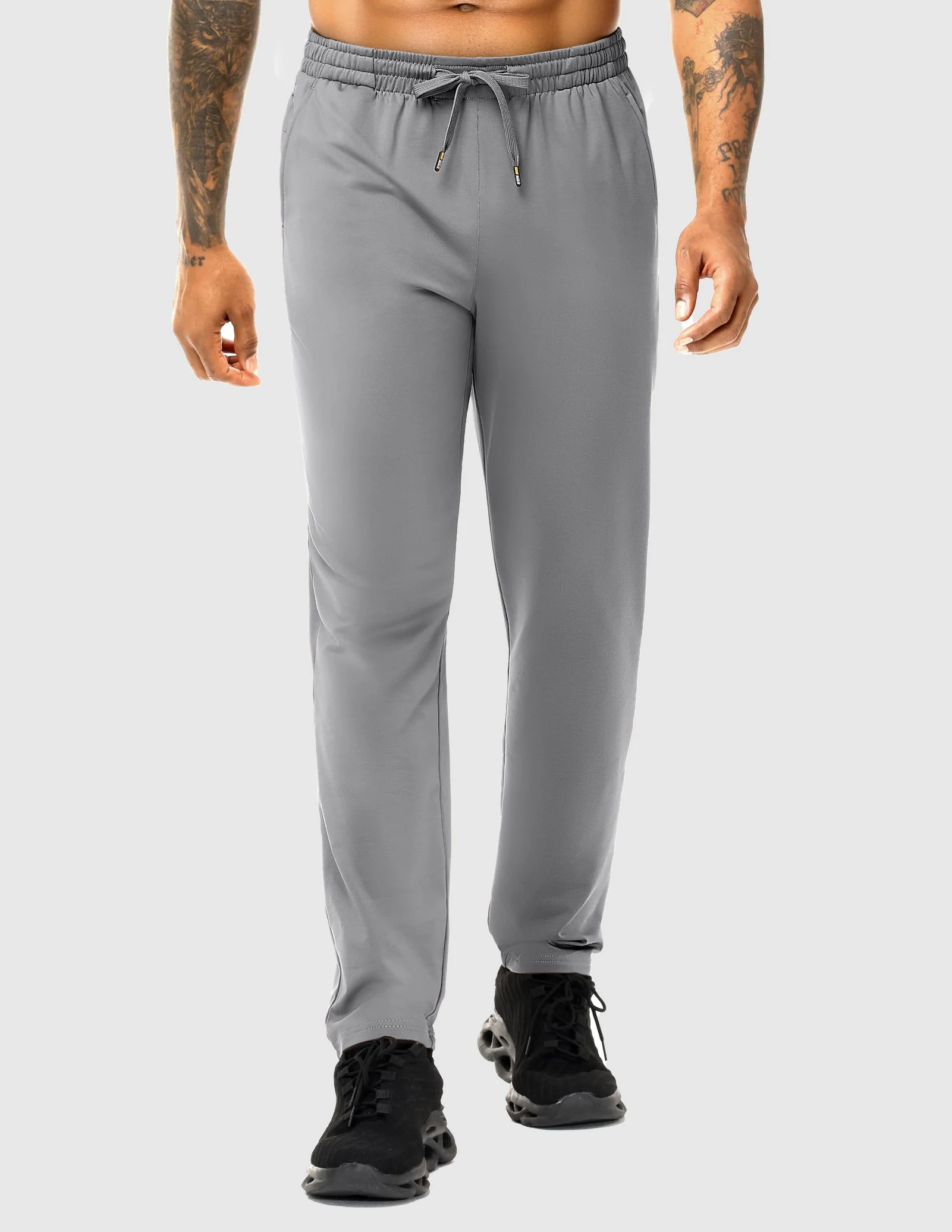 Men's Fleece Lined Athletic Pants with Zipper Pockets - Image 22