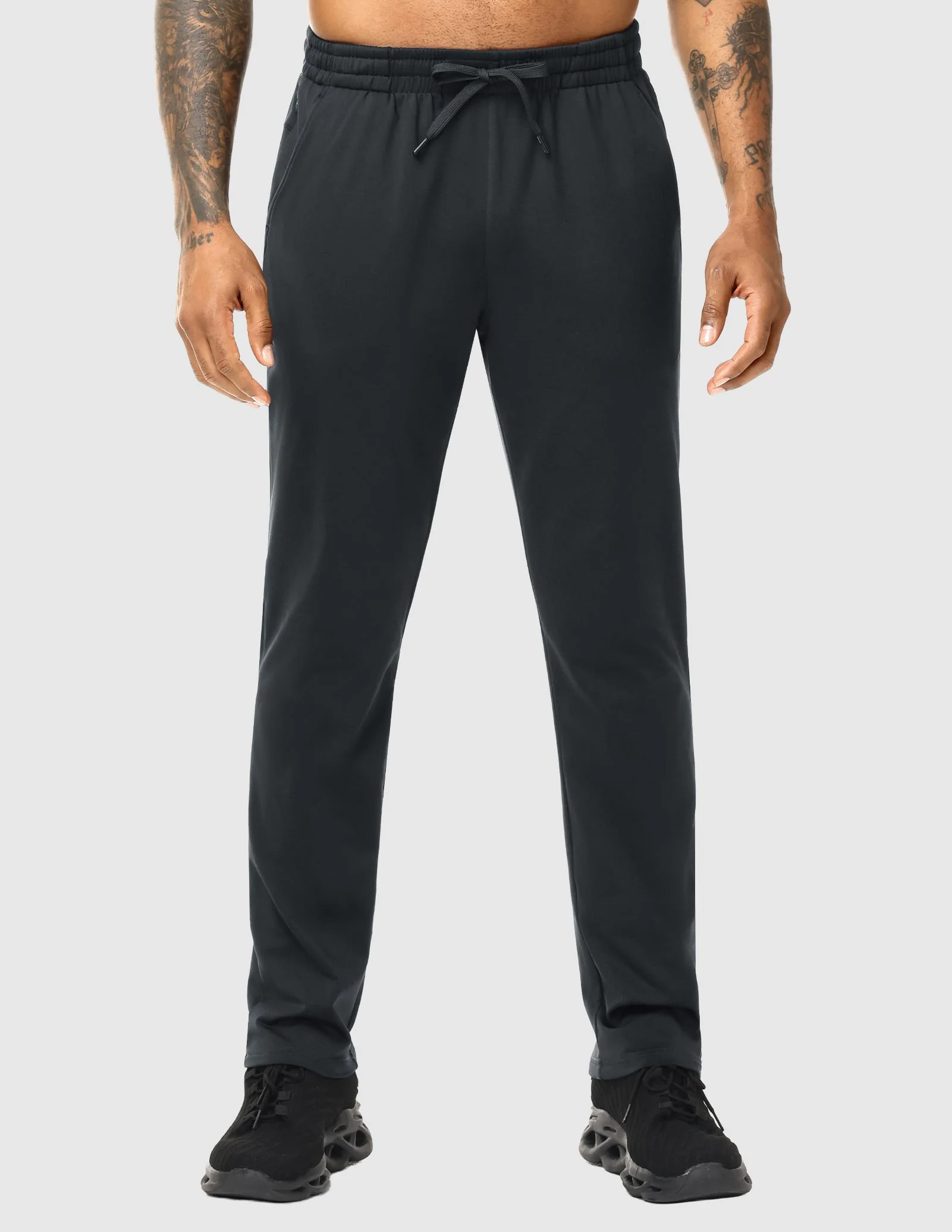 Men's Fleece Lined Athletic Pants with Zipper Pockets - Image 27