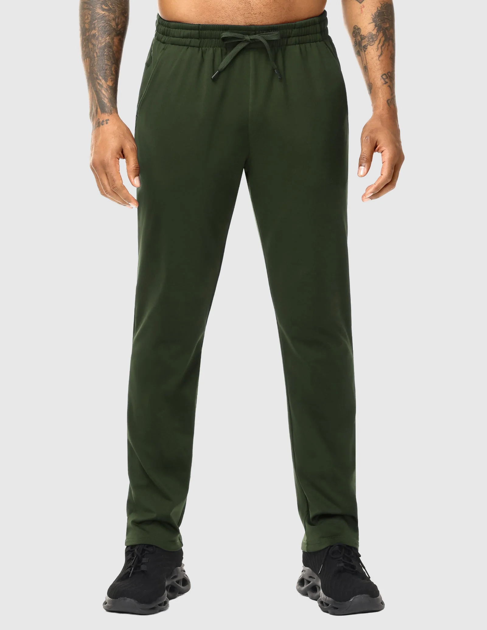 Men's Fleece Lined Athletic Pants with Zipper Pockets - Image 32