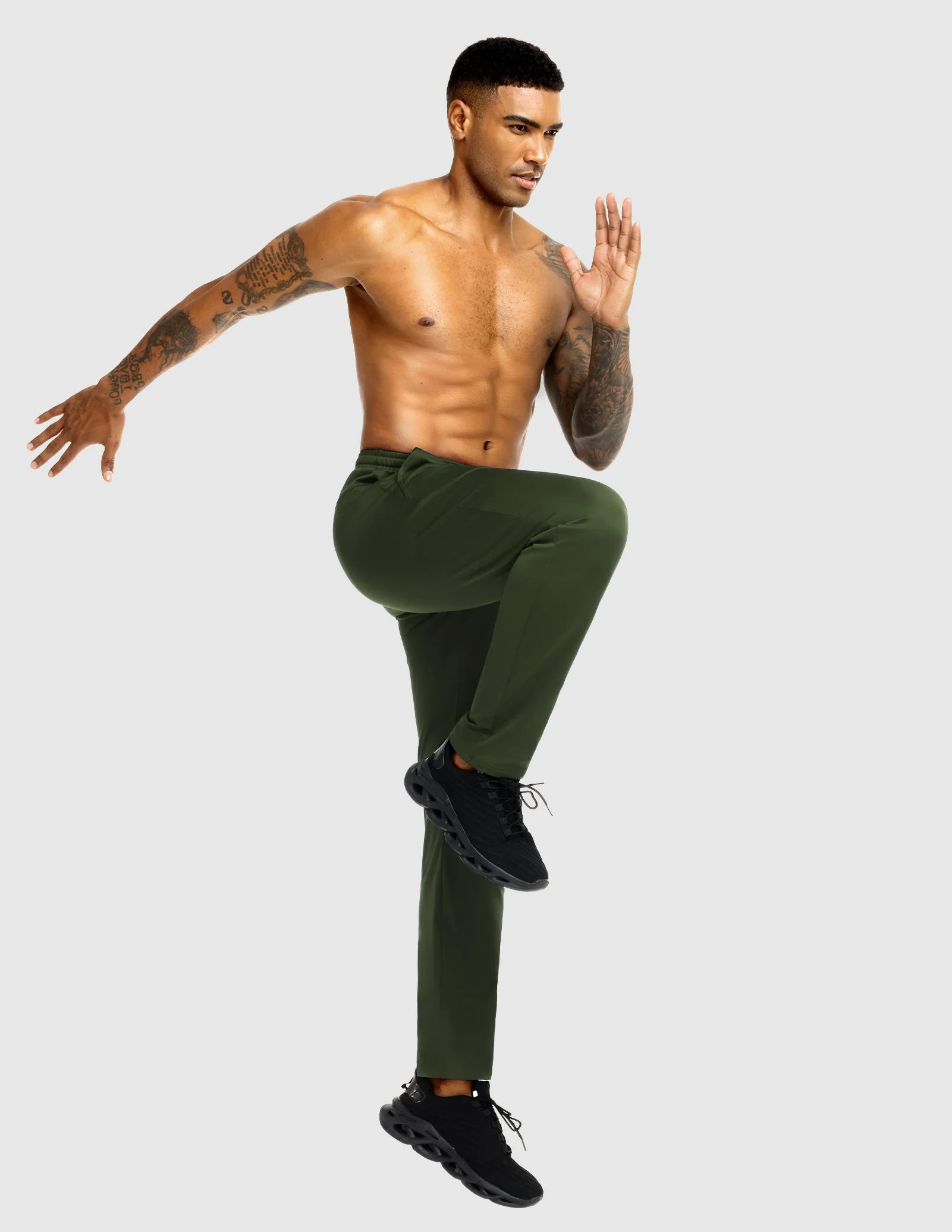 Men's Fleece Lined Athletic Pants with Zipper Pockets - Image 34