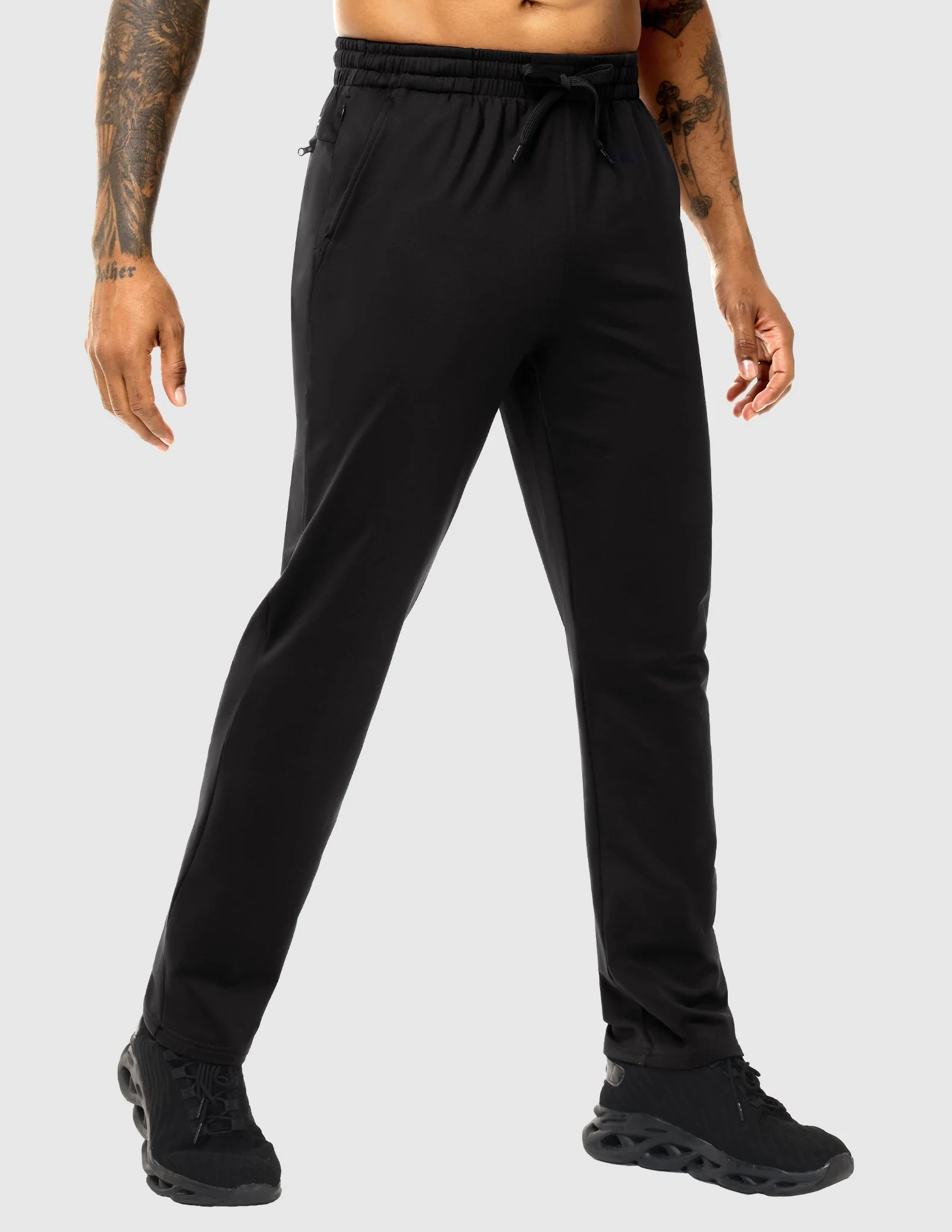 Men's Fleece Lined Athletic Pants with Zipper Pockets - Image 4