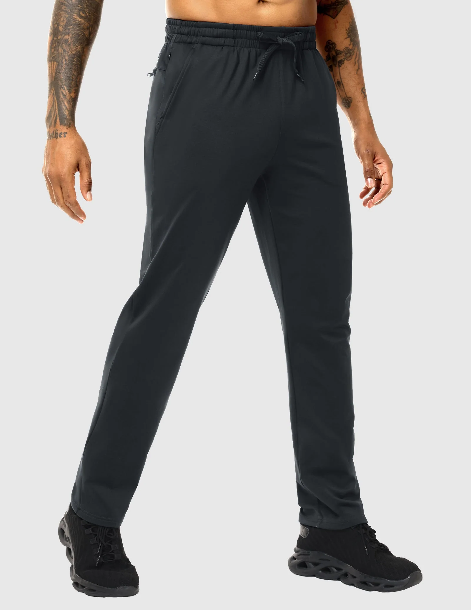 Men's Fleece Lined Athletic Pants with Zipper Pockets - Image 5